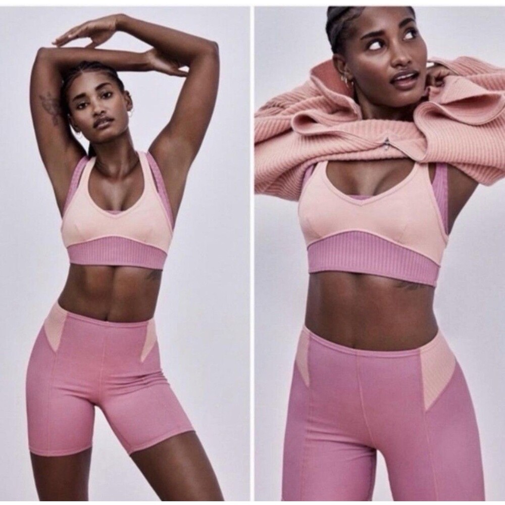 Vs love for lemons 2fer lounge/sport Bralette size XS pink